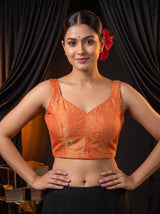 MIMOSA Yellow Jaipur Saree — blouse close-up