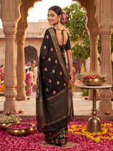 MIMOSA Black Jaipur Saree — pose 7 styling detail