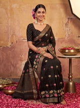 MIMOSA Black Jaipur Saree — pose 8 styling detail