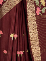 MIMOSA Chocolate Jaipur Saree — fleets shot full lifestyle