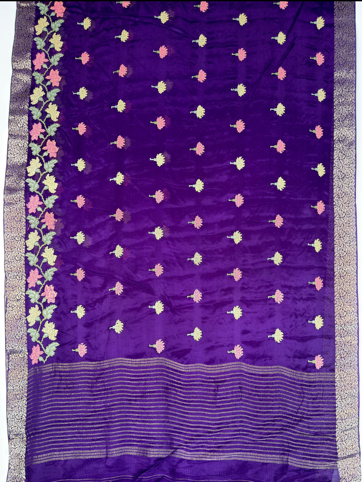 MIMOSA Jamun Jaipur Saree — pallu and zari work detail