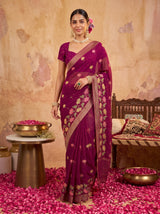 MIMOSA Magenta Jaipur Saree — pose 6 styling detail