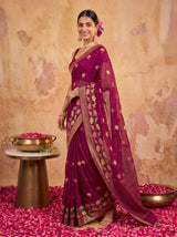 MIMOSA Magenta Jaipur Saree — pose 9 styling detail