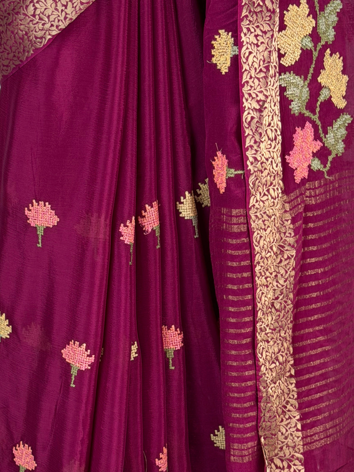 MIMOSA Magenta Jaipur Saree — fleets shot full lifestyle