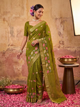 MIMOSA Olive Jaipur Saree — pose 9 styling detail