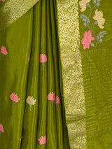 MIMOSA Olive Jaipur Saree — fleets shot full lifestyle