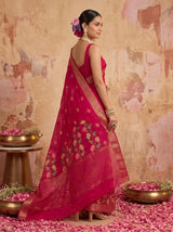 MIMOSA Rani Jaipur Pure Viscose Chiffon Saree — full saree shot
