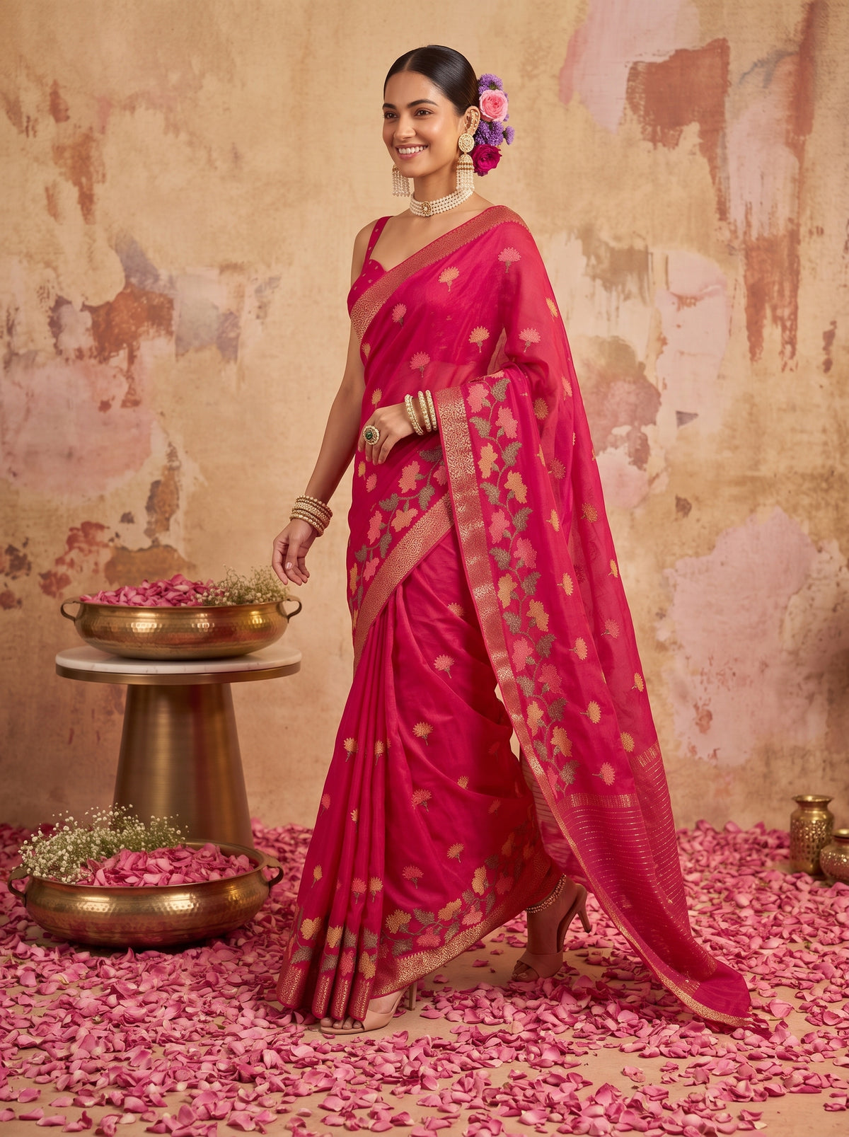 MIMOSA Rani Jaipur Saree — pose 6 styling detail