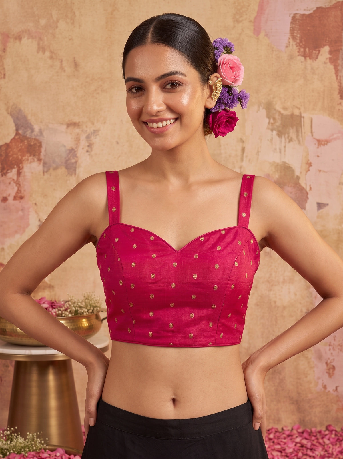 MIMOSA Rani Jaipur Saree — blouse close-up