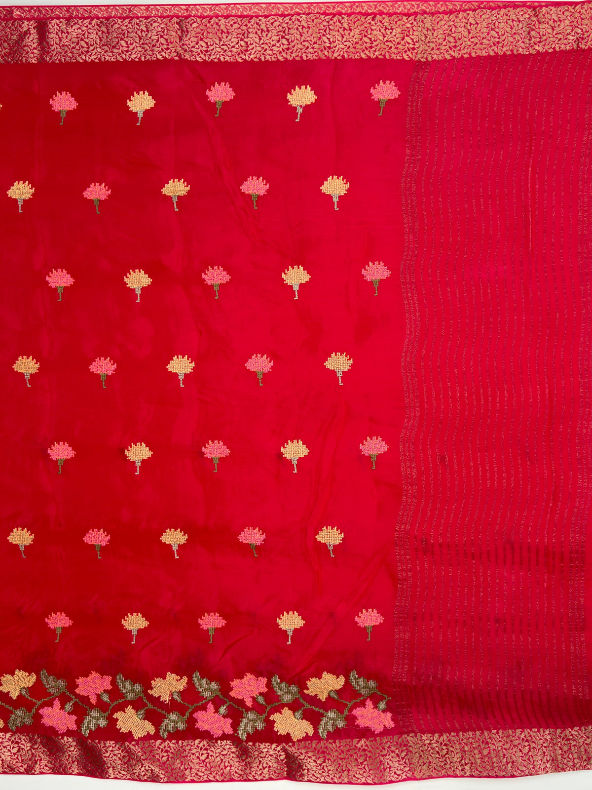 MIMOSA Rani Jaipur Saree — pallu and zari work detail