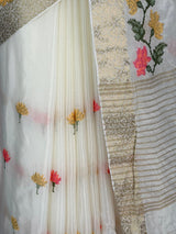 MIMOSA White Jaipur Saree — fleets shot full lifestyle