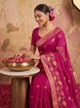 MIMOSA Wine Jaipur Saree — pose 10 styling detail