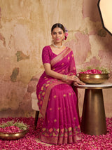 MIMOSA Wine Jaipur Saree — pose 8 styling detail