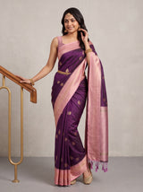MIMOSA Jamun Kanjivaram Saree — pose 5 styling detail