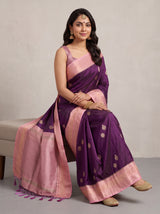 MIMOSA Jamun Kanjivaram Saree — pose 8 styling detail