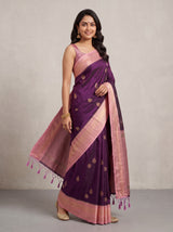 MIMOSA Jamun Kanjivaram Saree — pose 9 styling detail