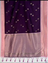 MIMOSA Jamun Kanjivaram Saree — pallu and zari work detail