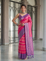 MIMOSA Rani Kanjivaram Art Silk Saree — pose 4 styling detail