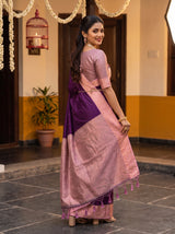 MIMOSA Jamun Kanjivaram Art Silk Saree — pose 5 styling detail