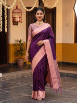 MIMOSA Jamun Kanjivaram Art Silk Saree — pose 6 styling detail