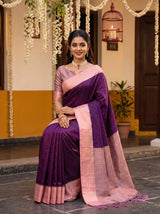 MIMOSA Jamun Kanjivaram Art Silk Saree — pose 8 styling detail