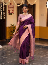 MIMOSA Jamun Kanjivaram Art Silk Saree — pose 9 styling detail