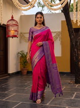 MIMOSA Rani Kanjivaram Art Silk Saree — pose 6 styling detail