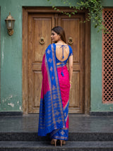 MIMOSA Rani Mysore Silk Crepe Saree — pose 2 styling detail