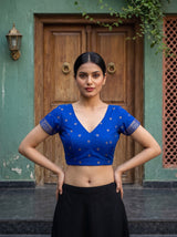MIMOSA Rani Mysore Silk Crepe Saree — blouse close-up