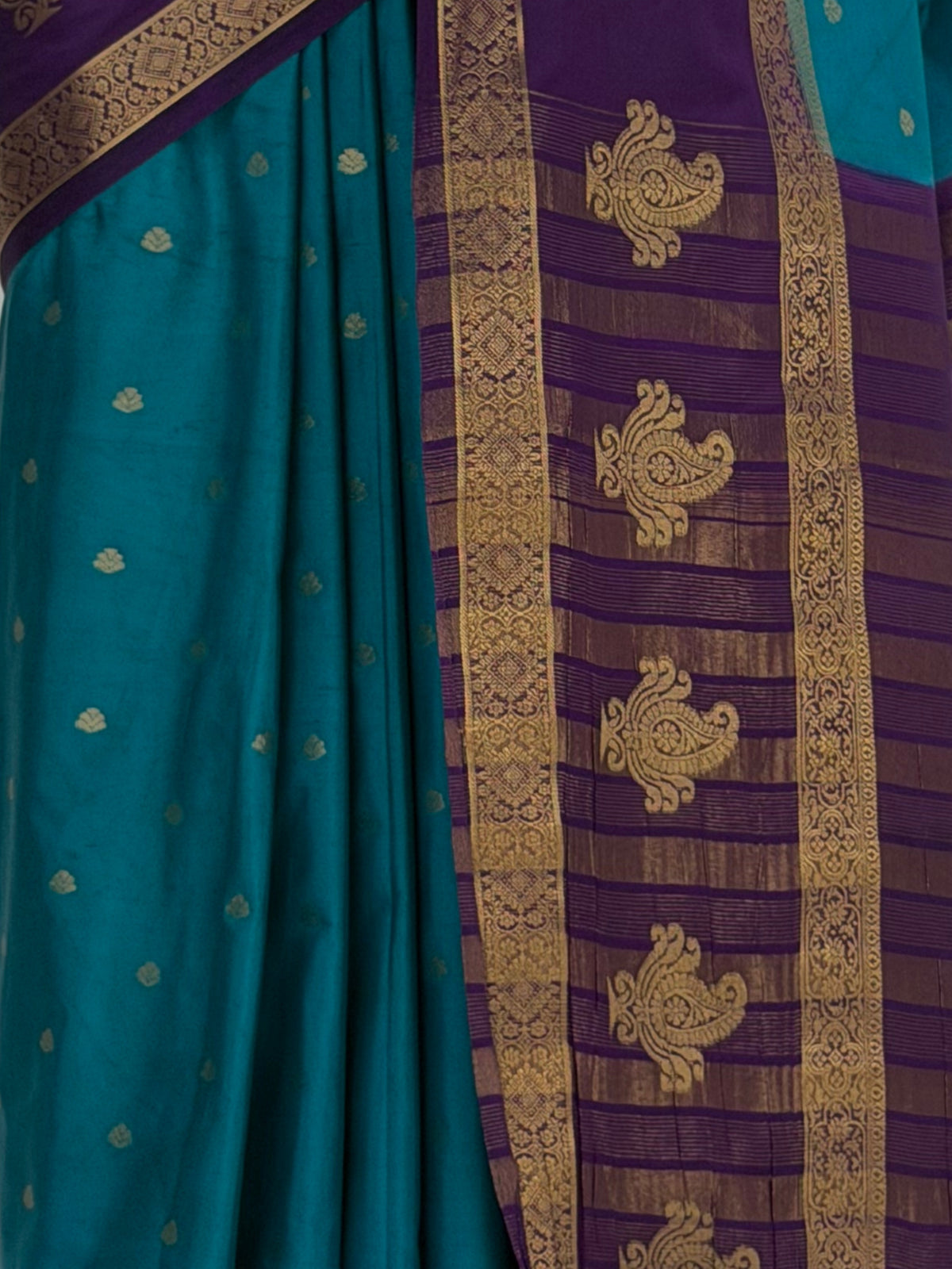MIMOSA Sapphire Mysore Silk Crepe Saree — fleets shot full lifestyle