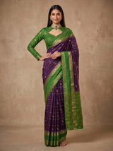 MIMOSA Jamun Mysore Silk Saree — pose 4 styling detail