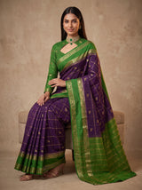 MIMOSA Jamun Mysore Silk Saree — pose 8 styling detail