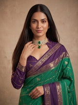 MIMOSA Rama Mysore Silk Saree — pose 10 styling detail