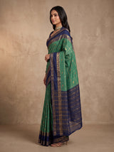 MIMOSA Sapphire Mysore Silk Saree — pose 3 styling detail