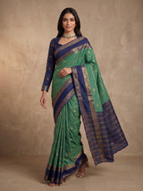 MIMOSA Sapphire Mysore Silk Saree — pose 6 styling detail