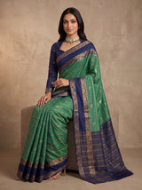 MIMOSA Sapphire Mysore Silk Saree — pose 8 styling detail