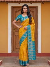 MIMOSA Gold Mysore Silk Saree — pose 4 styling detail