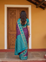 MIMOSA Jamun Mysore Silk Saree — pose 2 styling detail