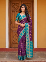 MIMOSA Jamun Mysore Silk Saree — pose 8 styling detail