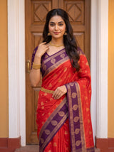 MIMOSA Orange Mysore Silk Saree — pose 10 styling detail