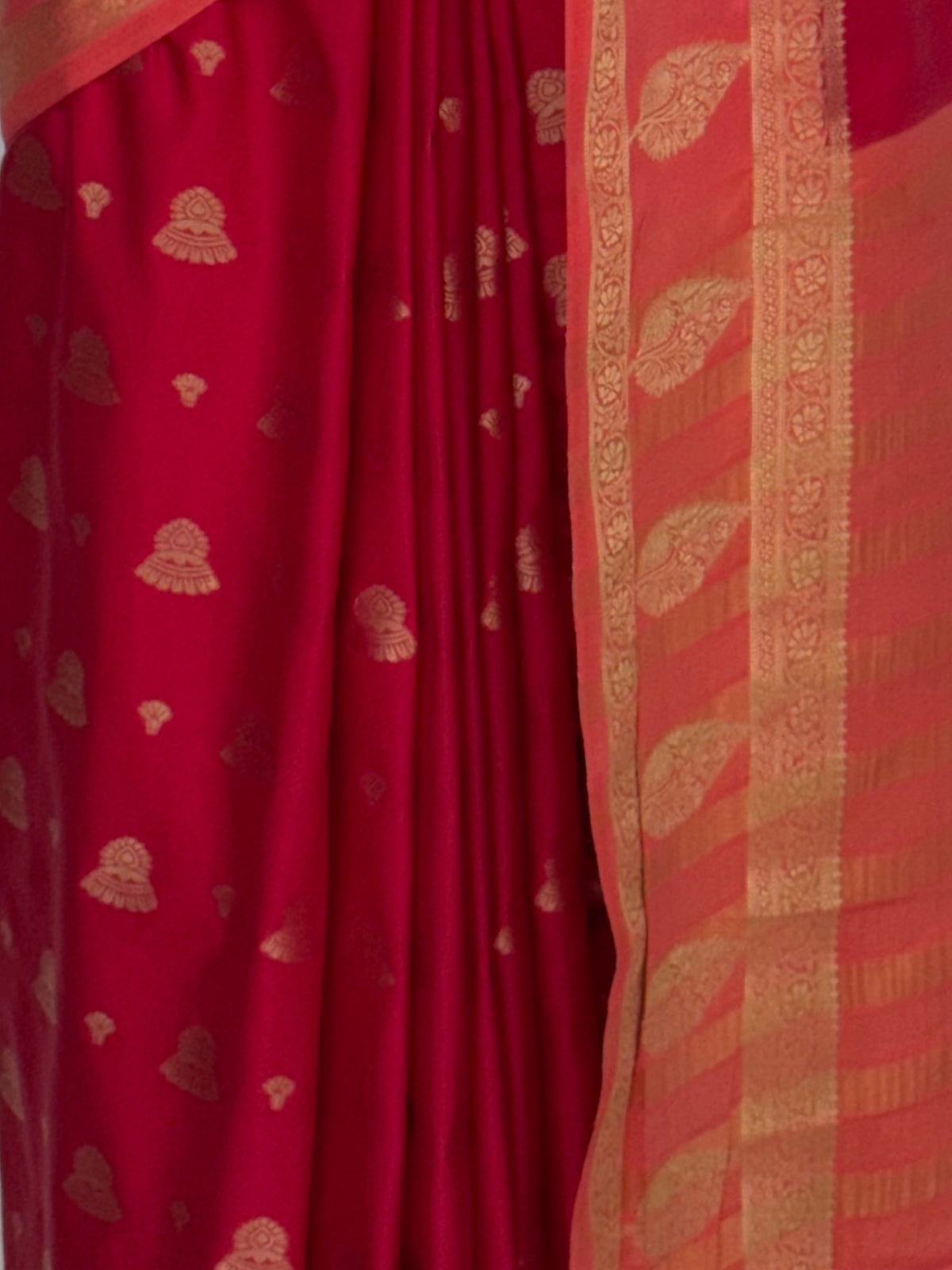 MIMOSA Red Mysore Silk Saree — fleets shot full lifestyle