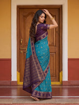 MIMOSA Sapphire Mysore Silk Saree — pose 9 styling detail