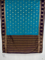 MIMOSA Sapphire Mysore Silk Saree — pallu and zari work detail