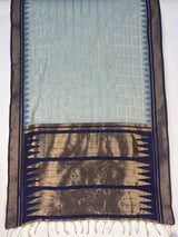 MIMOSA Grey Banarasi Saree — pallu and zari work detail