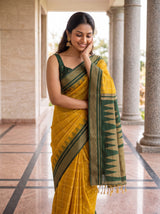 MIMOSA Mustard Banarasi Saree — pose 10 styling detail