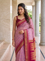 MIMOSA Pink Banarasi Saree — pose 10 styling detail