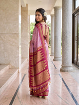 MIMOSA Pink Banarasi Saree — pose 7 styling detail
