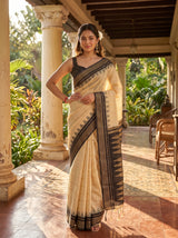 MIMOSA Tussar Banarasi Saree — pose 4 styling detail