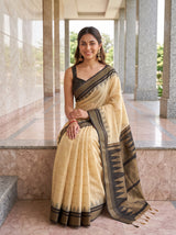 MIMOSA Tussar Banarasi Saree — pose 8 styling detail