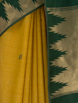MIMOSA Mustard Banarasi Cotton Saree — fleets shot full lifestyle